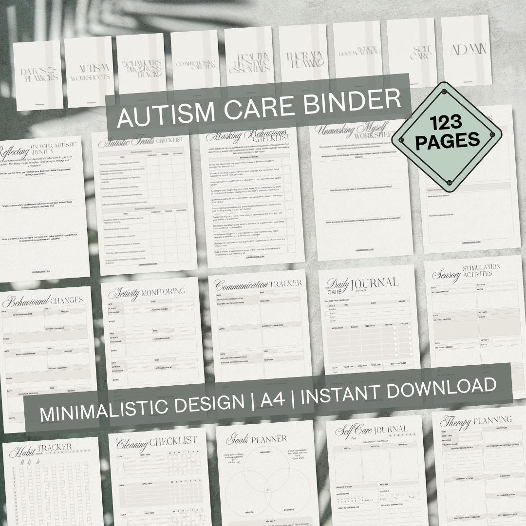 Autism Care Binder, Autism Planner Printable, Autism Worksheet, Autism Therapy, Neurodivergent